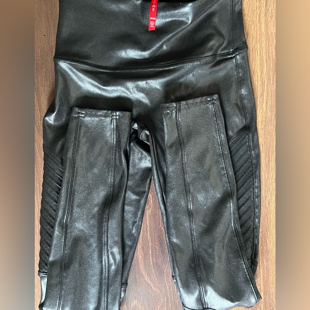 Moto Faux Leather Spanx Size M